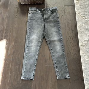 Levi’s • 501 Wedgie Skinny Button Fly Denim Jeans Gray